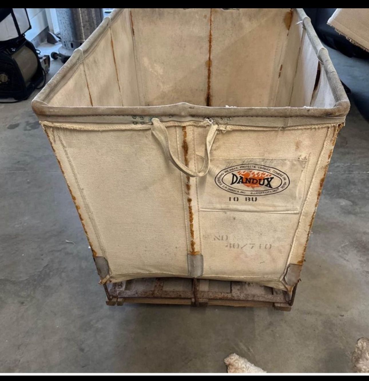 DANDUX CANVAS ROLLING Cart 720 Vintage Canvas Cart,Industrial Canvas Cart,Rolling Vintage Storage,S