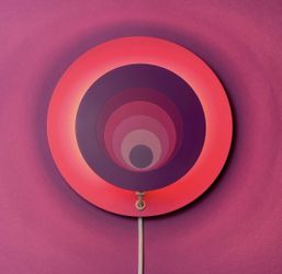 Space Age Midcentury Modern Wall Light in Pink and Purple Satin Lacquered Colors 1970s Denmark