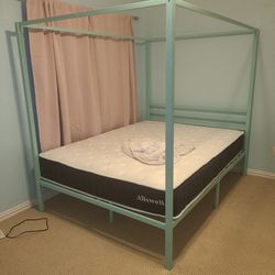 Queen Canopy Bedframe/mattress