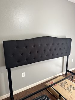 Black king size headboard with frame