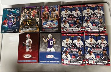 Panini Prizm, topps chrome, sage, panini select, omit gravity 9 blaster box lot