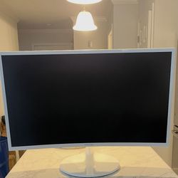 White Samsung Curve Monitor 