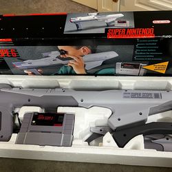 SNES Super Scope 6 Boxed in Original Box – Super Nintendo Light Gun