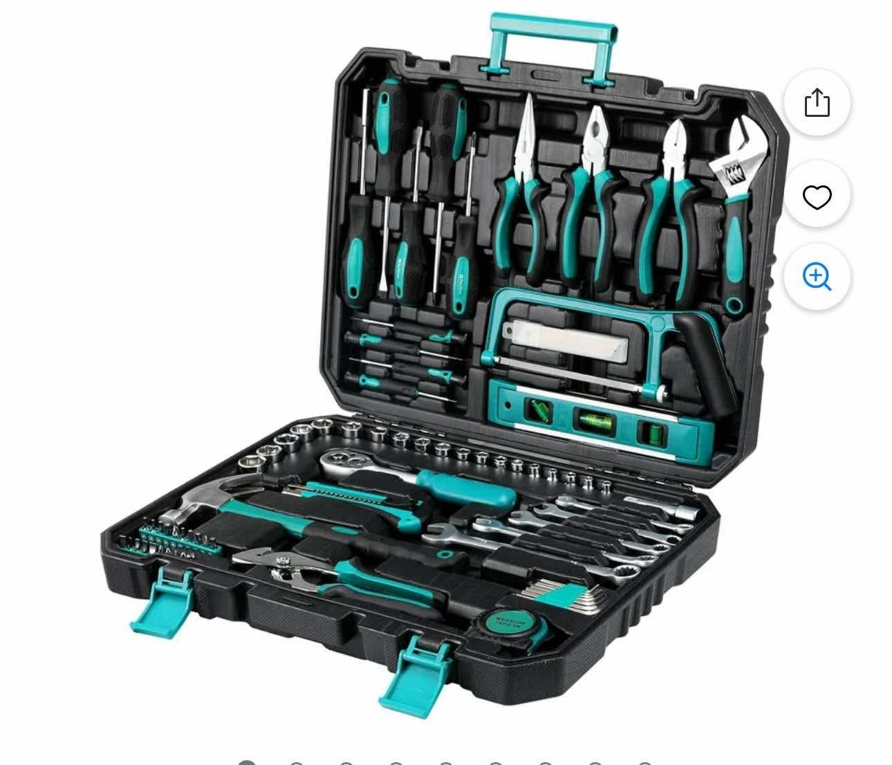 79-Piece Tool Set - Complete with Tool Box, Ratchet Handle, Bits Driver, Adjustable Wrench, S-11