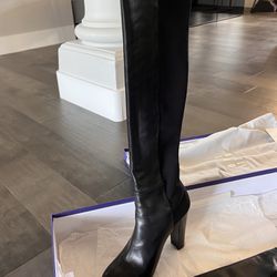 Stuart Weitzman Demistrong Black Napa Boots Size 8.5 
