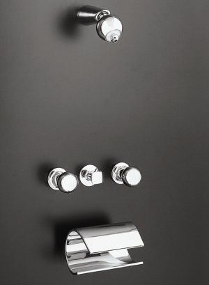 Kohler Cirrus 3 Handle Bath and Shower Faucet Polished Brass Vintage