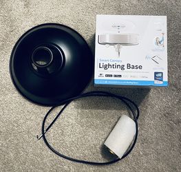 New SkyPlug Smart Light Base Kit Carina PLUS Black and Gold Lamp Shade