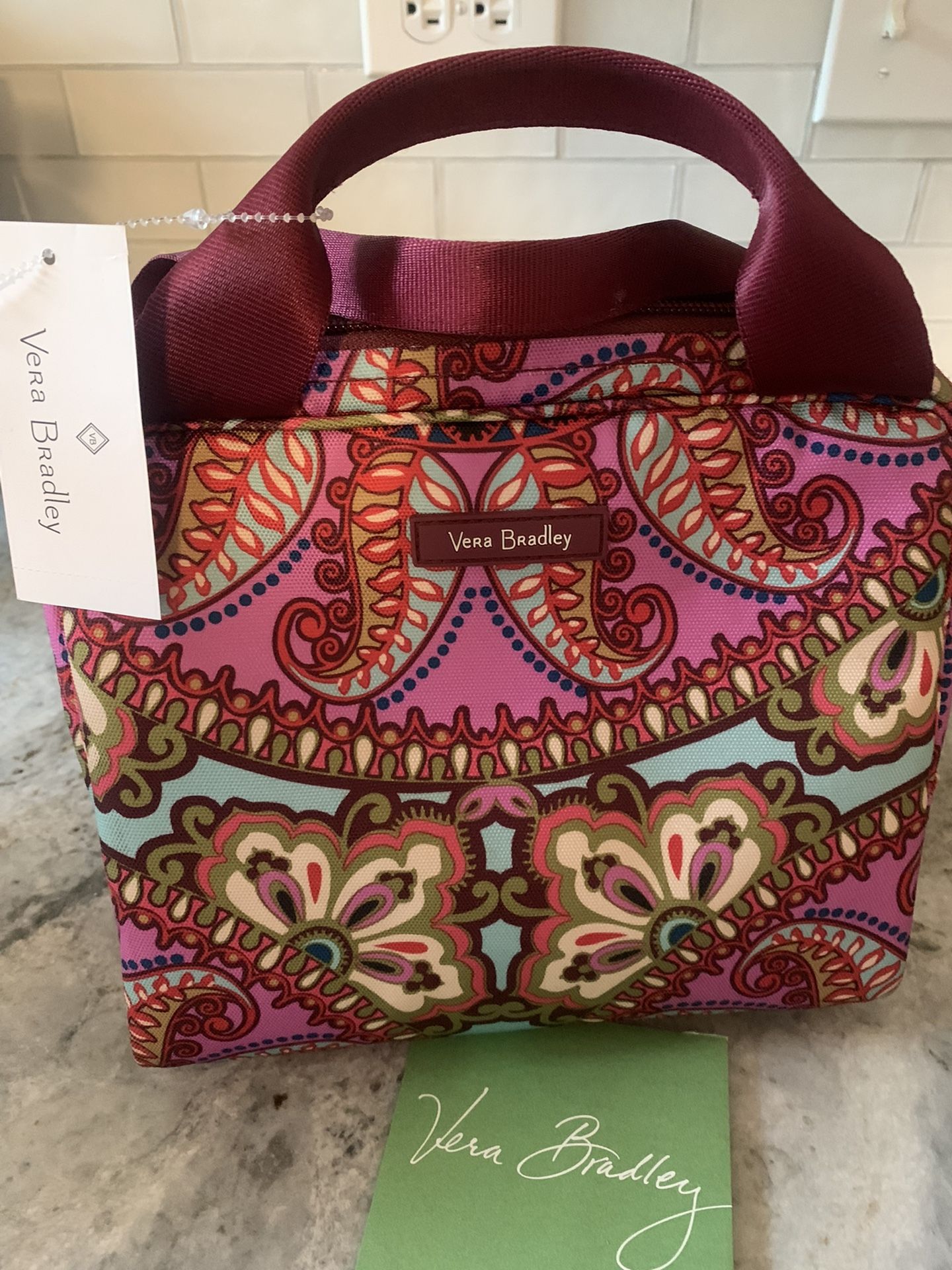 ♥️ NEW Designer VERA BRADLEY Lunch Bag, Washable Nylon Raincoat Fabric Insulated Lunchbox, Vera Bradley Insulated Lunch Bag, Vera Bradley Lunch Tote