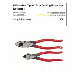 Milwaukee Dipped Grip Cutting Pliers Set (2-Piece]