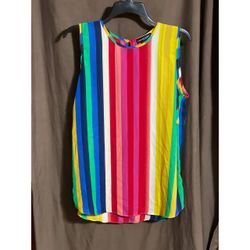 Cynthia Rowley rainbow tank top sleeveless t tee shirt Blouse women's size M medium