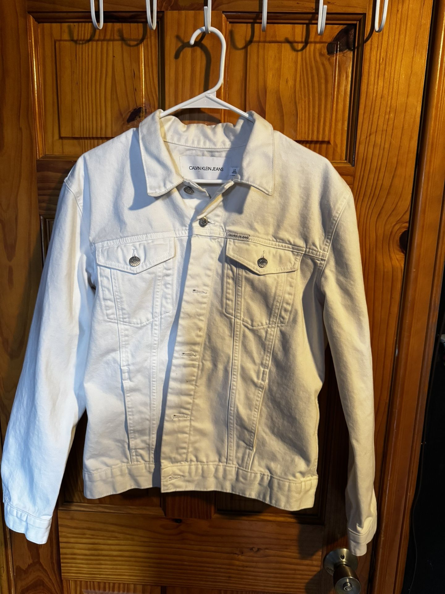 Calvin Klein Denim Jacket, White, Size L