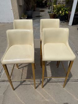 4 Leather Luxury Barstools