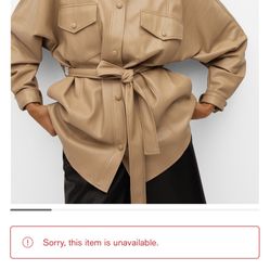 Mango faux Leather Jacket Size s