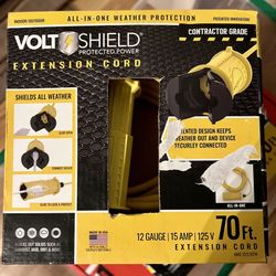 Volt Shield 70 ft 12/3 SJTW Heavy Duty Weather Protection Extension Cord 