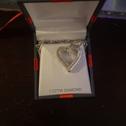 Diamond Heart Necklace On