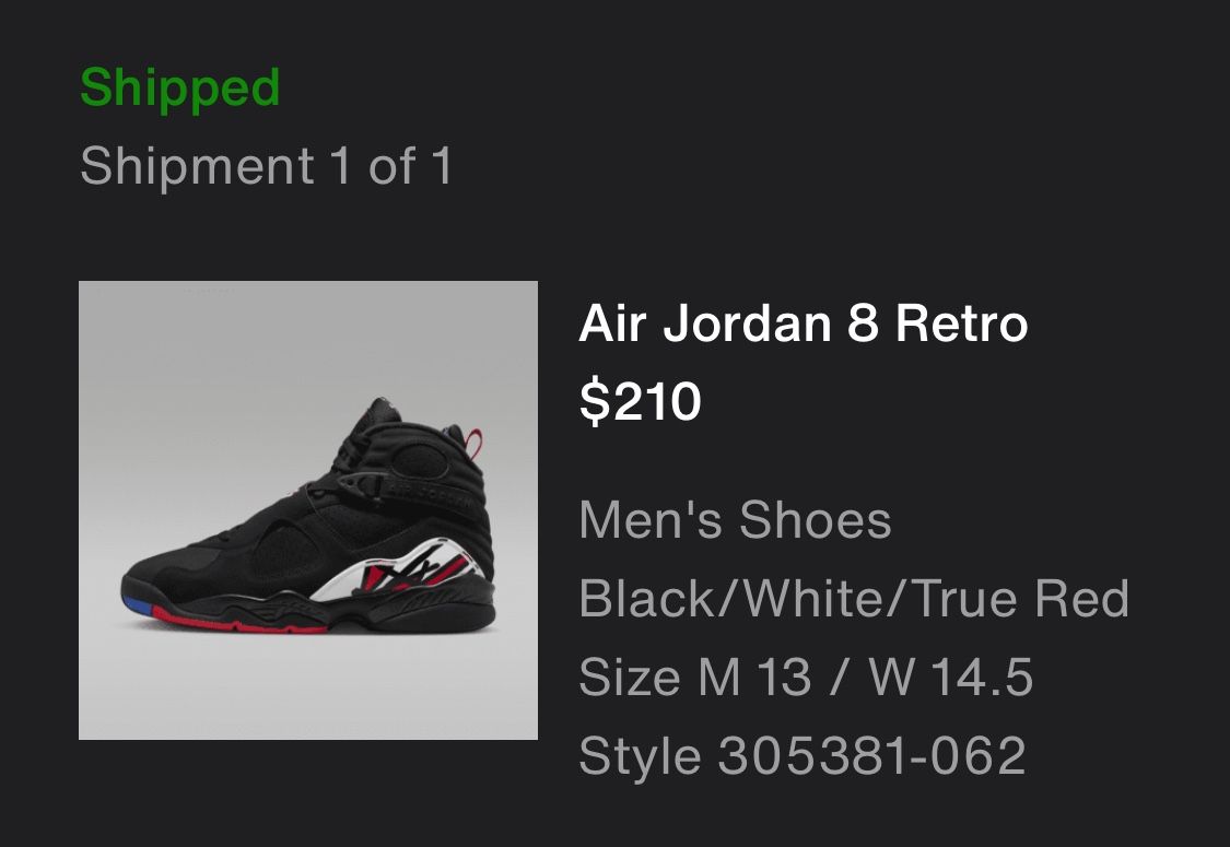 Air Jordan 8 Playoffs Size 13