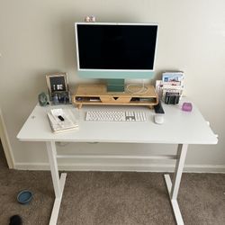 White standing desk