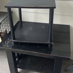 Moving Deal 2 Black Tables Good Condition Big And Small Get Both 