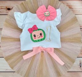 9-12 Months Personalized CoComelon 🍉 1st Birthday Outfit