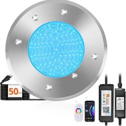 LEDIARY 6 Inch LED RGB Pool Lights for Inground Pool, AC120V 15W Underwater Swim