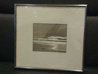 "Solitude" framed photo, brushed silver frame