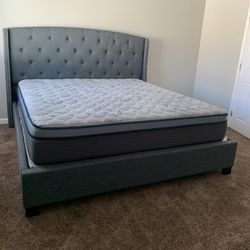 New In Box King Bed Frame With Mattress (Read Description Below)