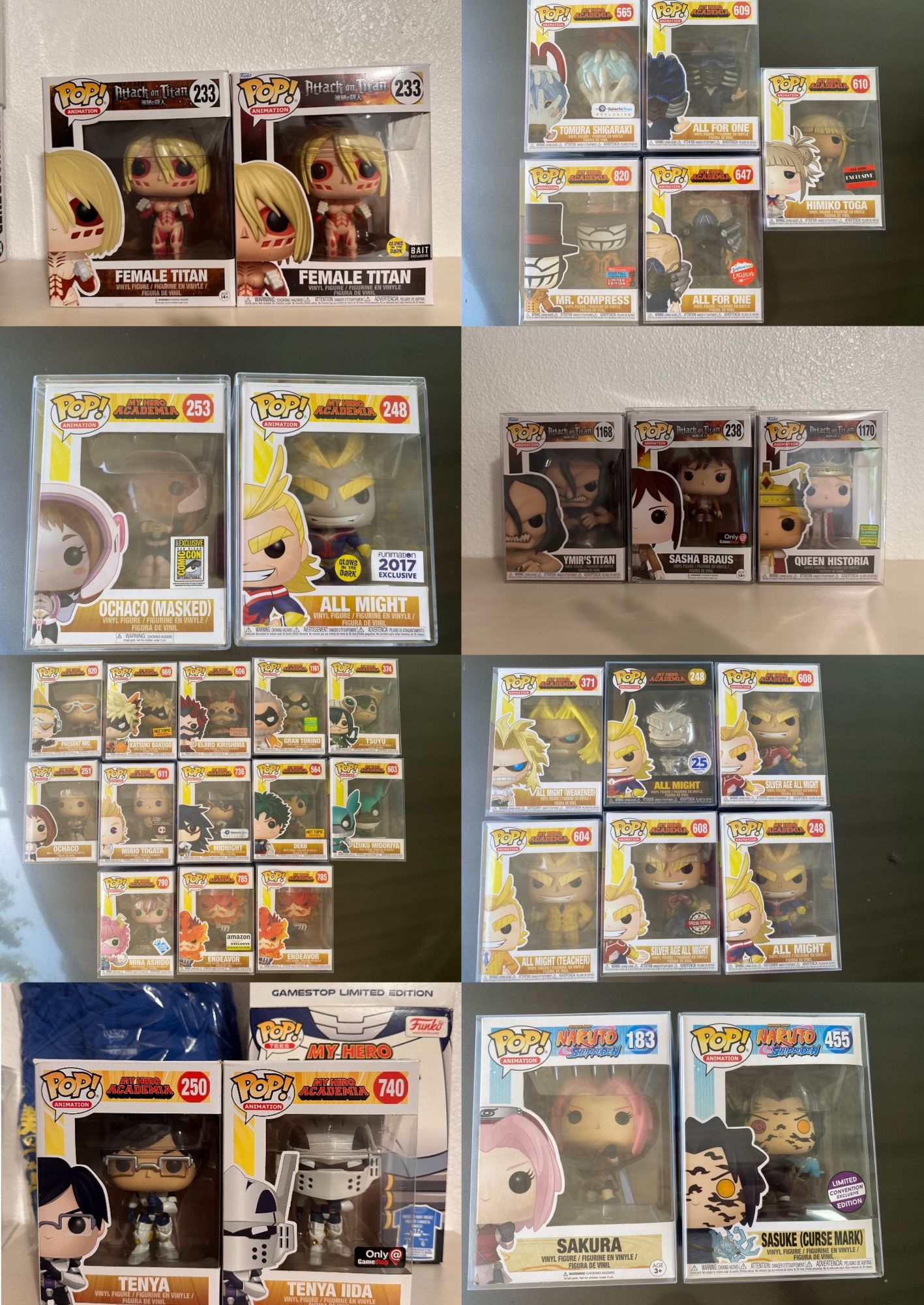 Funko Pop Lot (My Hero Academia & Attack on Titan)