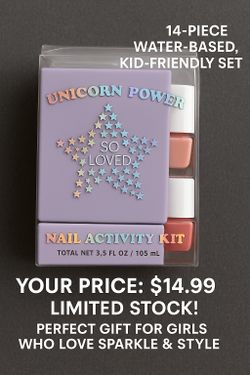 Unicorn Power Nail Activity Kit – 14-Piece Water-Based, Kid-Friendly Set | Safe & Non-Toxic!
