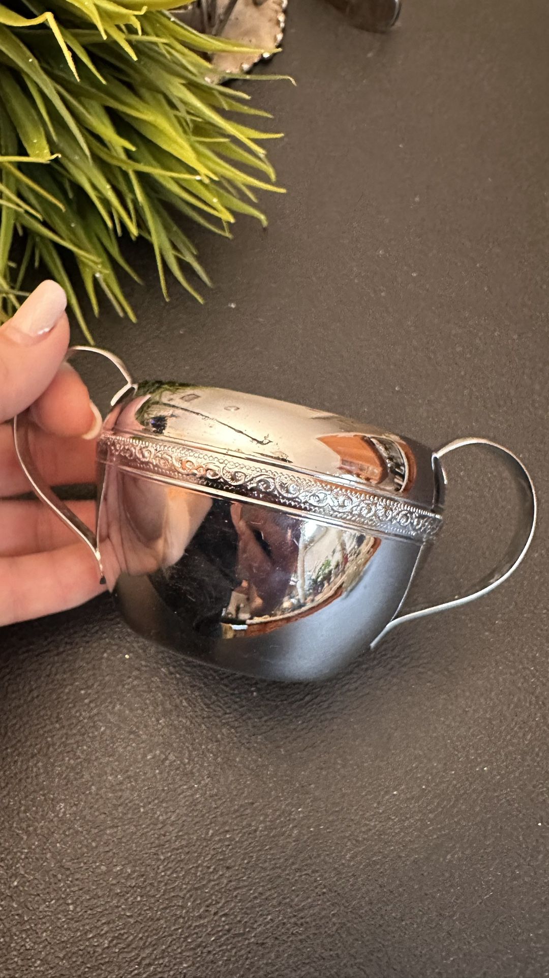 Vintage Elegant Sugar Bowl with Handles