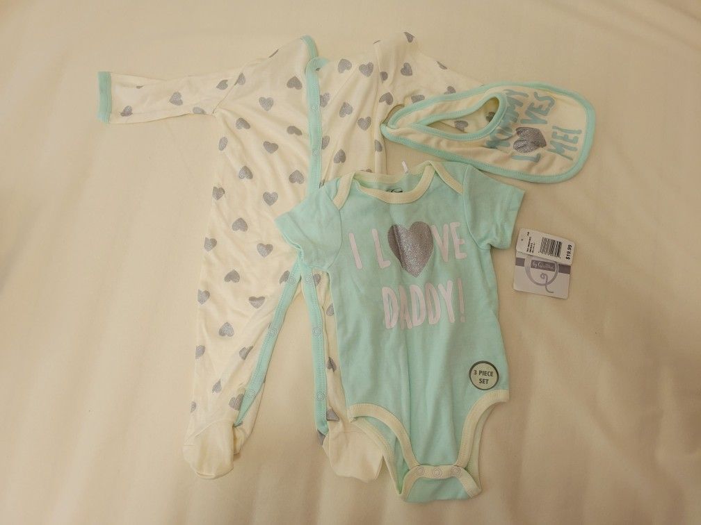 3 piece set baby's girl clothes