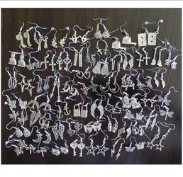 60 PAIRS Mini Earrings Fashion Jewelry Butterfly, Cats, Celestial, Angel Wings More Lot Cute
