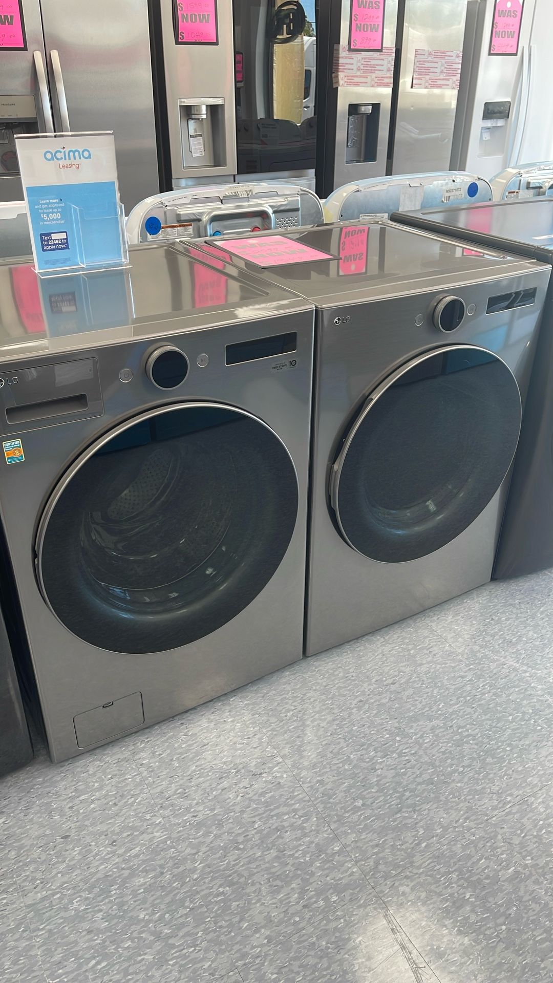 New Scratch And Dent LG Front Load Washer And Dryer Set. 1 Year Manufacture Warranty