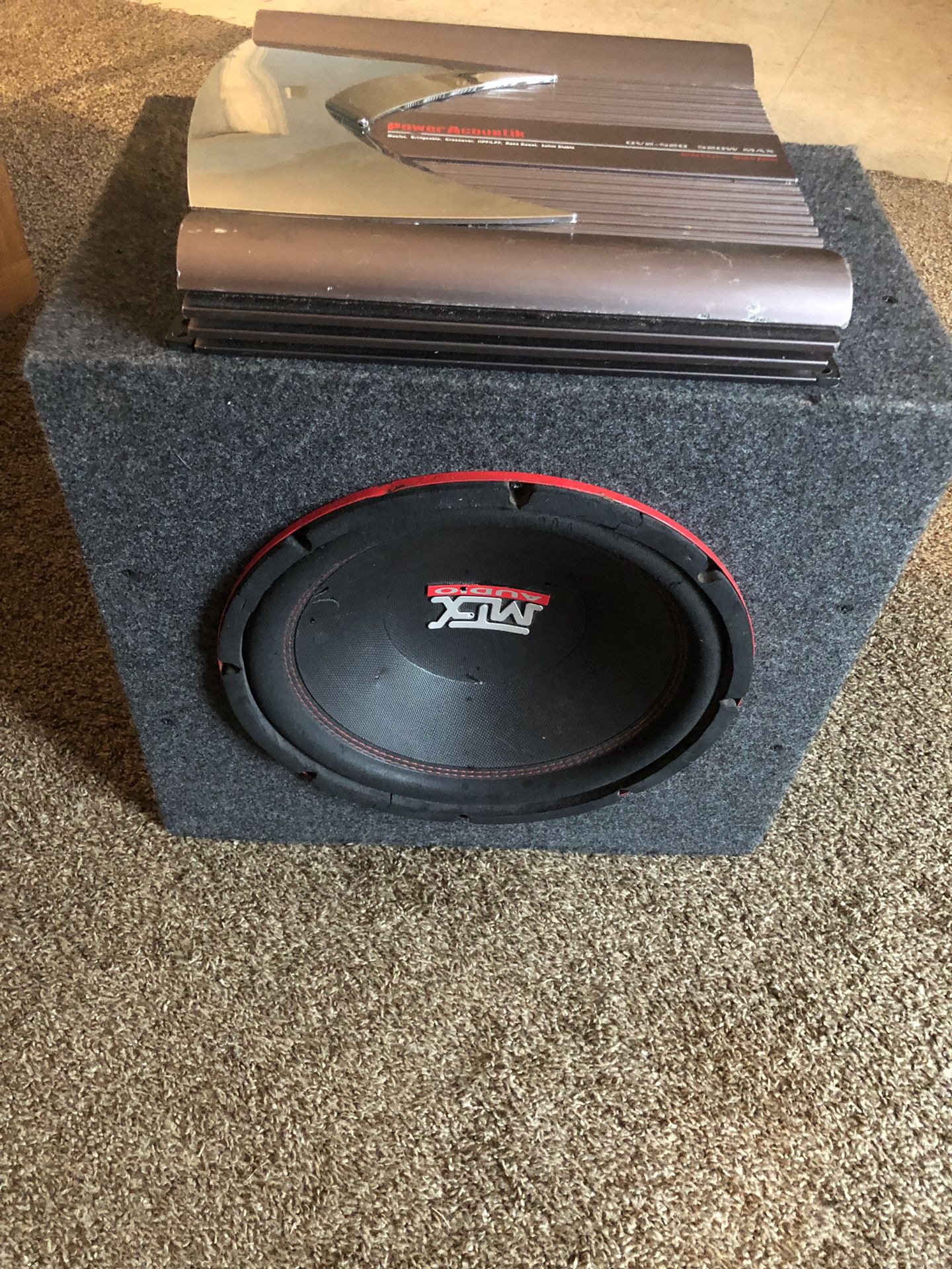 12 inch mtx subwoofer and 520w power acoustic amp