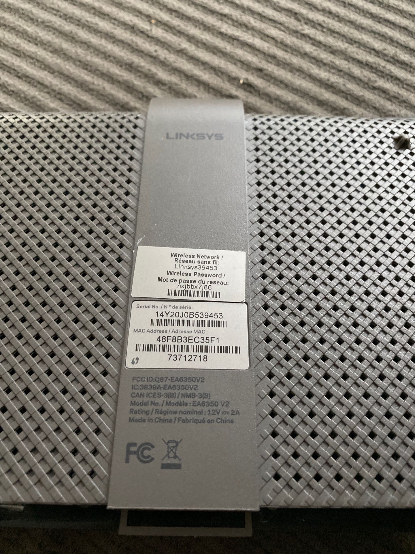 Linksys router model EA6350