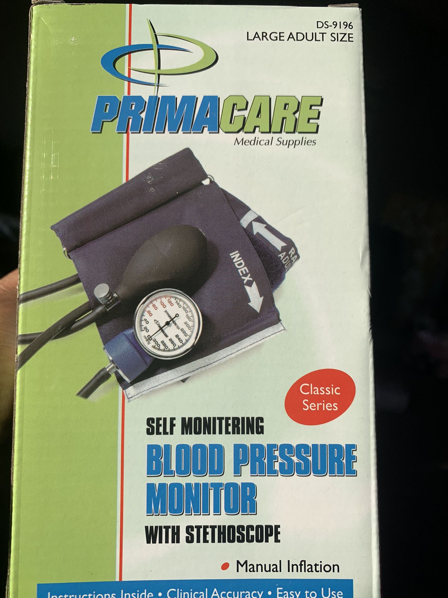PRIMACARE SELF MONITERING BLOOD PRESSURE MONITOR WITH STETHOSCOPE