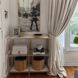 Gold Console Table,  Marble And Glass Shelf