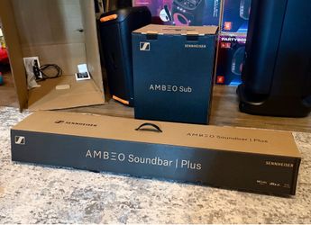 Sennheiser AMBEO Soundbar Plus 7.1.4 Channel – Dolby Atmos & DTS:X | 400 Watt Wireless Subwoofer | Audiophile Home Theater