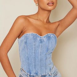 Strapless Denim Corset XXL