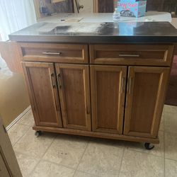 Microwave cart stainless steel top