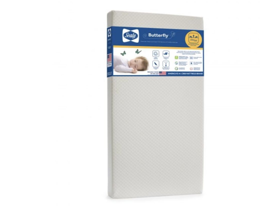 Sealy Butterfly Breathable Knit Crib Mattress