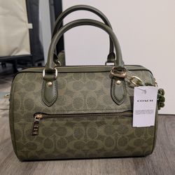 Coach Rowan Olive Green Satchel 2025
