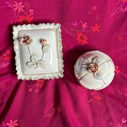   Iridescent Porcelain Gold Trim set