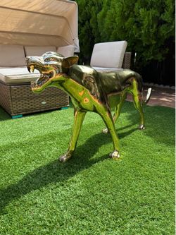 Polished Brass Panther Sculpture