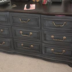 Beautiful Custom Grey Blue Dresser 