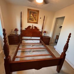 Bed frame queen with nightstand!