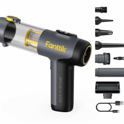 Fanttik Slim V9 Mix Car Vacuum, 4 in 1 Handheld Air Duster, 12000PA Suction Power with Smart LED Display, Cordless Portable Mini Keyboard Vacuum for C