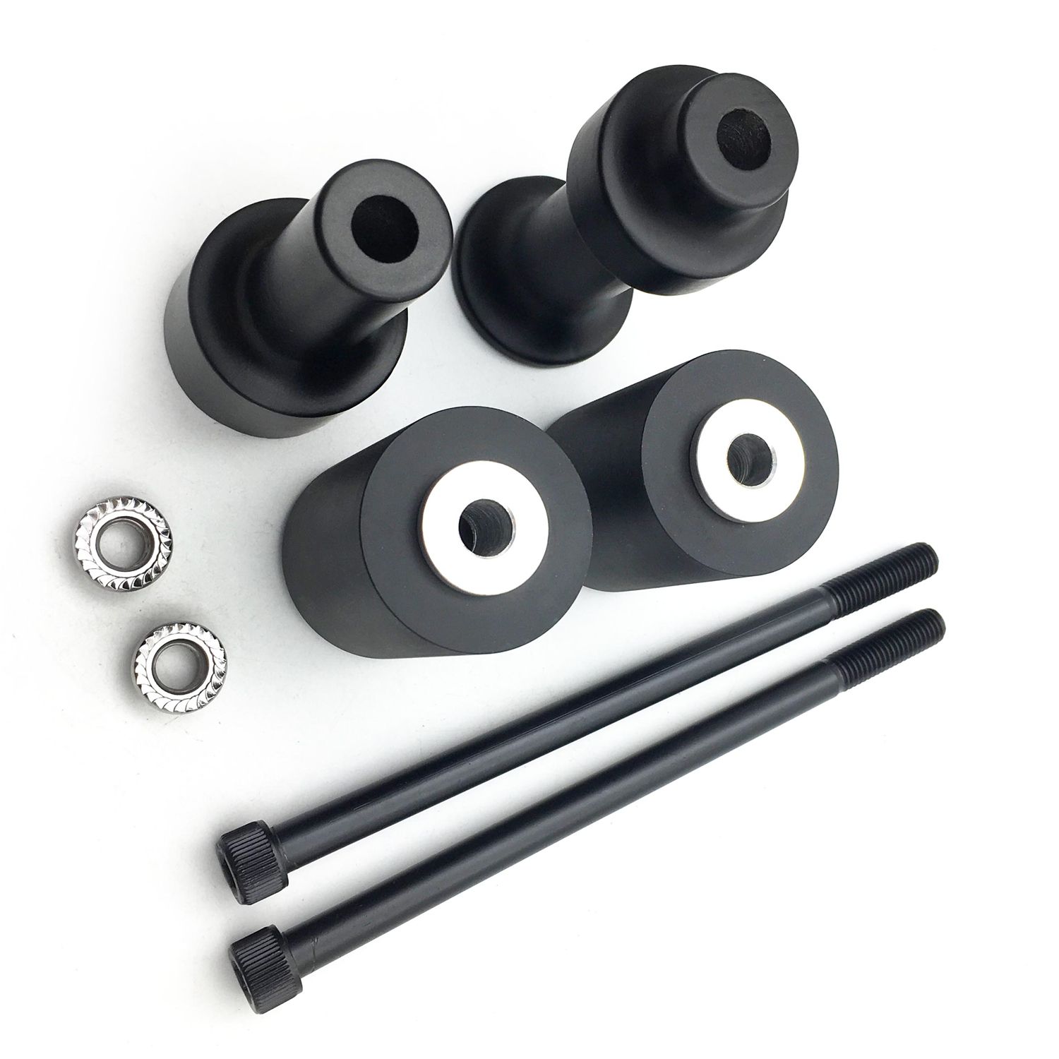Black No Cut Frame Slider Crash Protector For 2003 2004 2005 2006 Kawasaki Z1000 PN: MT219-041-BK