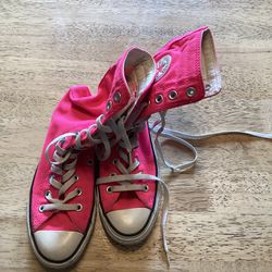 Converse All Star Mid Calf Tall Pink Canvas Sneaker 6. Hot Pink