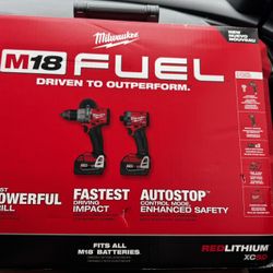 M18 FUEL 18V Lithium Ion Brushless Cordless Hammer Drill & Impact Driver Combo Kit 2Tool 3batteries