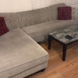 L Sofa With Coffee Table 
